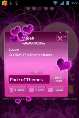 GO SMS Pro Theme Hearts android App screenshot 0